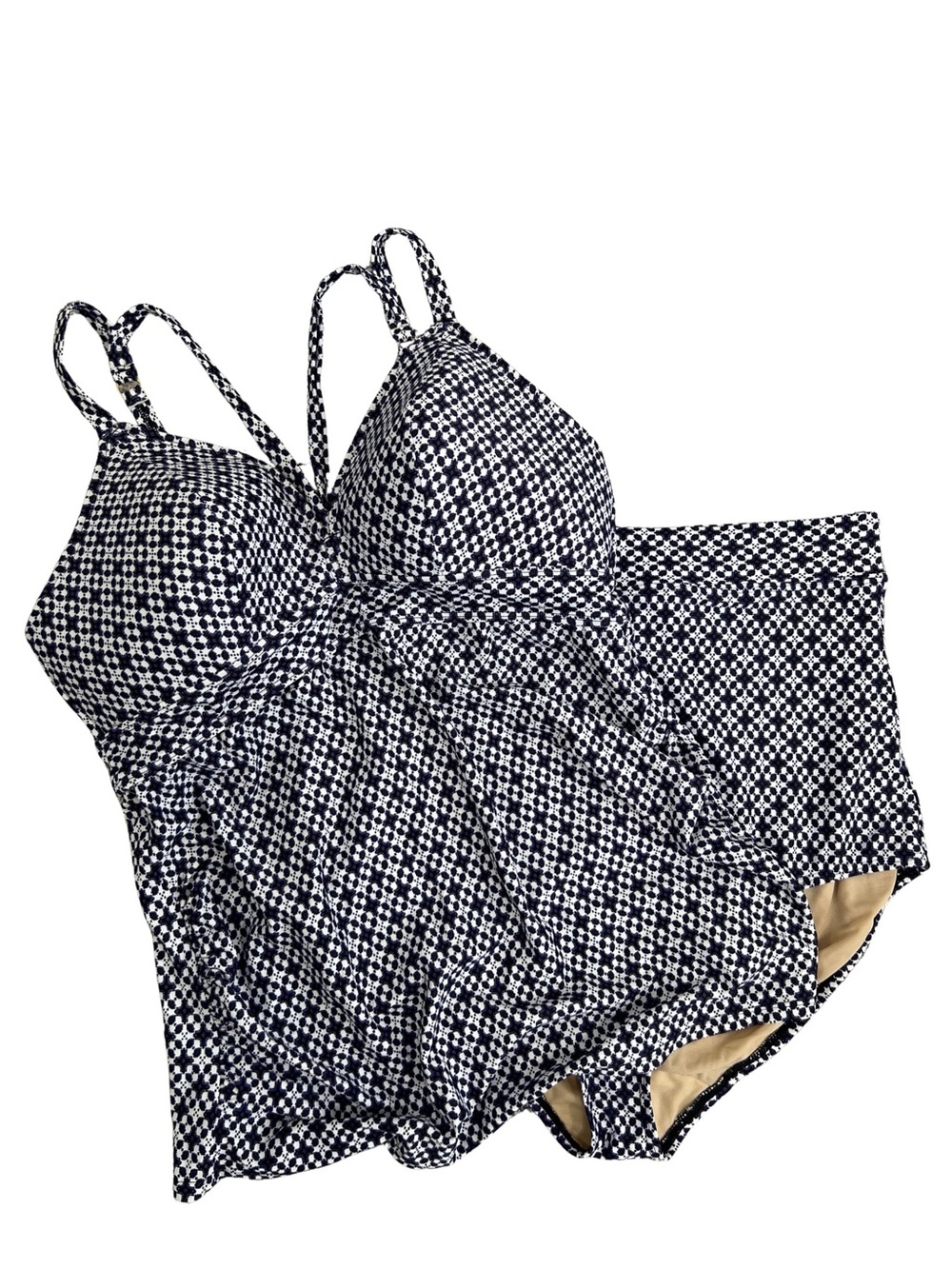 Lane Bryant Tankini Two-Piece Swimsuit Geometric Print Womens Size 18 Cacique